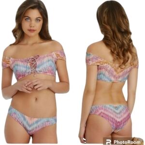 Raisins Woman's Swimsuit Beach Island Off The Shoulder Bandeau & Hipster Bikini